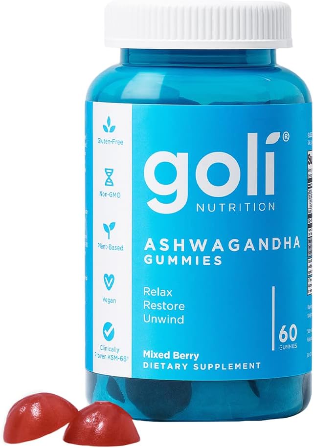 Goli Ashwagandha & Vitamin D Gummy (60 count. pack of 3)