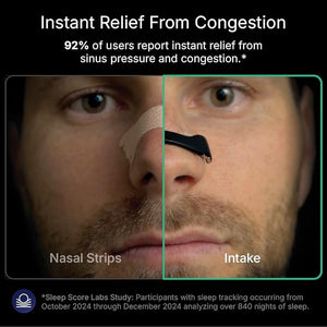 Intake Breathing Nasal Strip Starter Kit (30 Count, Black)