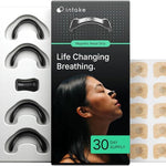 Intake Breathing Nasal Strip Starter Kit (30 Count, Black)