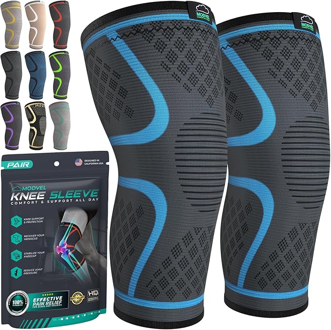 Modvel Compression Knee Brace for Women & Men, 2-Pack Knee Brace